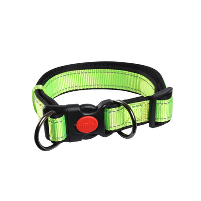 Bonnieharness Dog Collar With D-Ring And Safety Locking Buckle