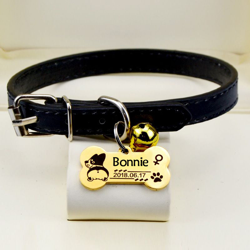 Bonnieharness Personalized Dog Collar With Engraved Nameplate