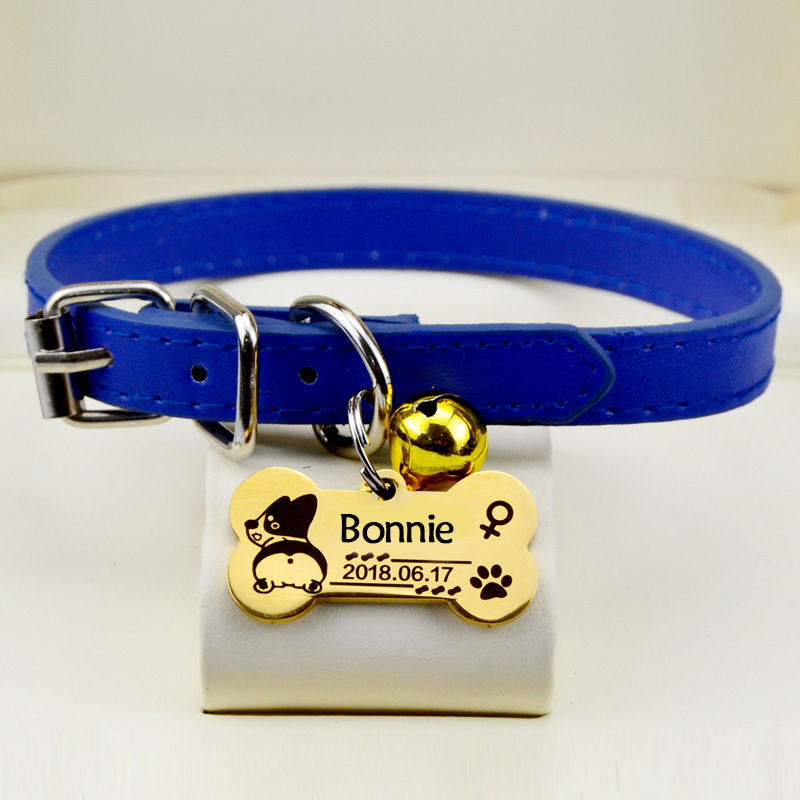 Bonnieharness Personalized Dog Collar With Engraved Nameplate