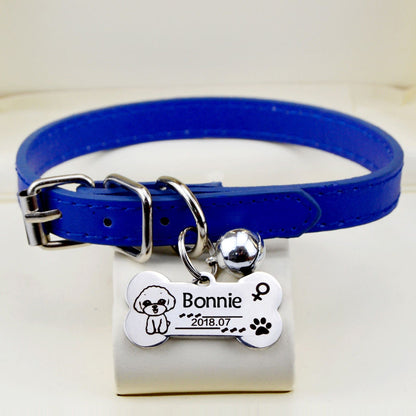 Bonnieharness Personalized Dog Collar With Engraved Nameplate