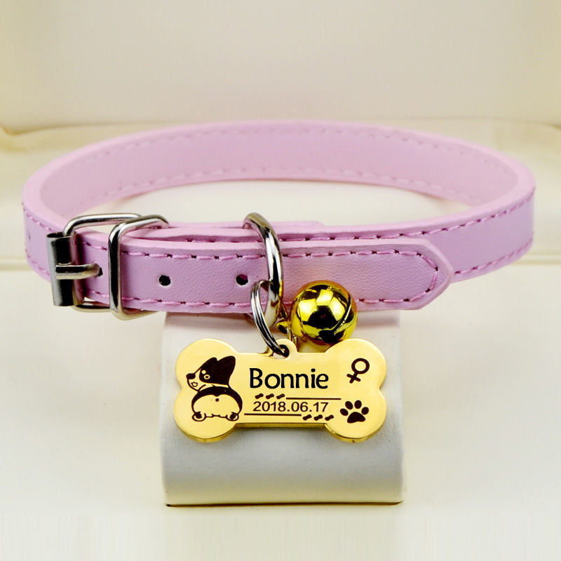 Bonnieharness Personalized Dog Collar With Engraved Nameplate