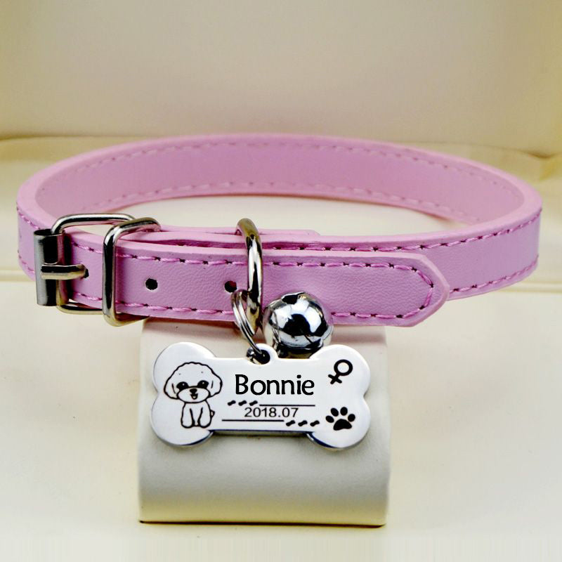 Bonnieharness Personalized Dog Collar With Engraved Nameplate