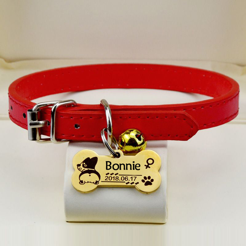 Bonnieharness Personalized Dog Collar With Engraved Nameplate